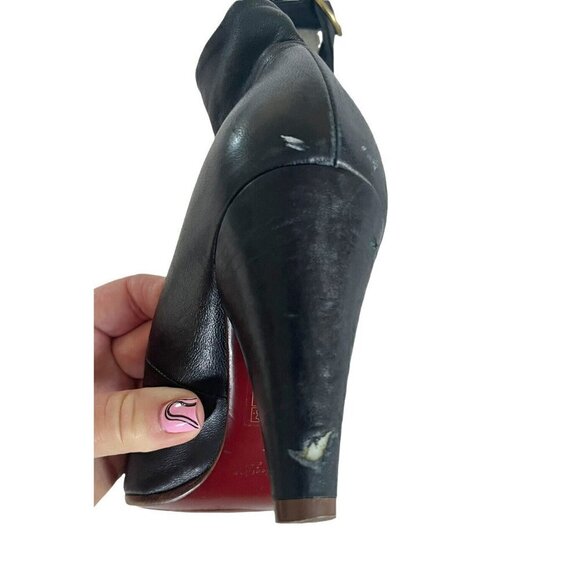 Chie Mihara Women's Sz 37 Black Leather Wrap Ankle Strap  Heels 6.5 - Picture 8 of 12